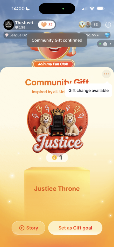 Tiktok creates Virtual gift for Nubea media Brand